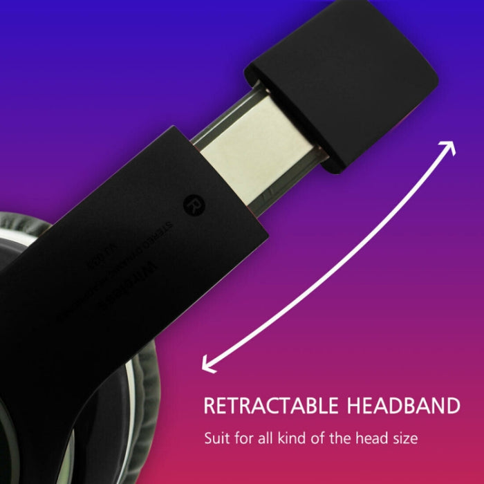 VJ033 Actualización multifunción Bluetooth 5.0 Auriculares Estéreo Inalámbrico LED Micrófono Radio FM Auriculares