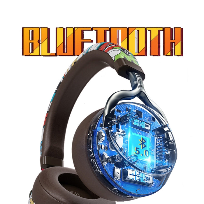 VJ086 Graffiti Auriculares Deportes inalámbricos Bluetooth Auriculares Transferencia de agua Auriculares con impresión en color, Soporte TF, FM