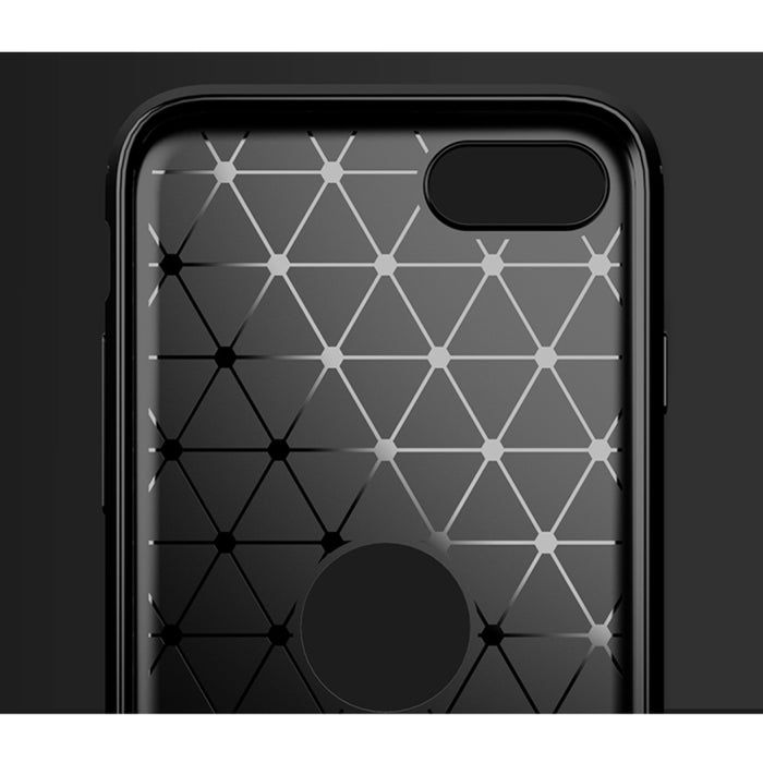 Para iPhone SE 2020 Funda de TPU de fibra de carbono con textura cepillada
