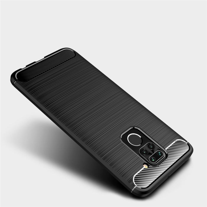 Para XiaomiRedmi Note9 Funda de TPU de fibra de carbono con textura cepillada, For Redmi Note 9