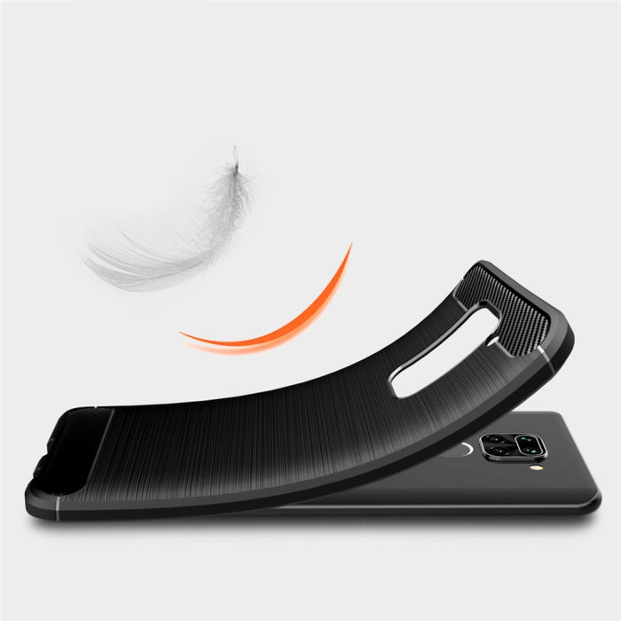 Para XiaomiRedmi Note9 Funda de TPU de fibra de carbono con textura cepillada, For Redmi Note 9