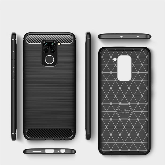 Para XiaomiRedmi Note9 Funda de TPU de fibra de carbono con textura cepillada, For Redmi Note 9