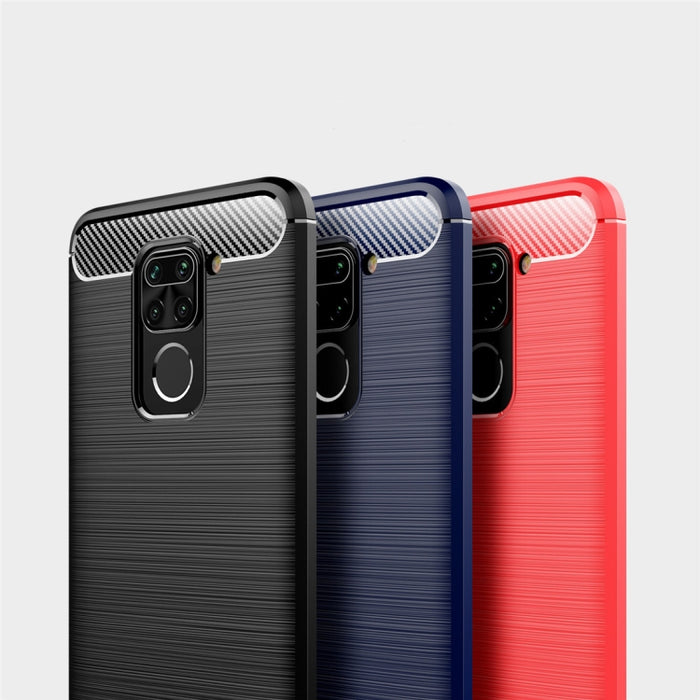 Para XiaomiRedmi Note9 Funda de TPU de fibra de carbono con textura cepillada, For Redmi Note 9