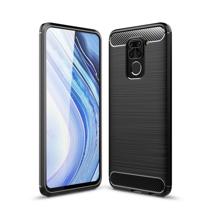 Para XiaomiRedmi Note9 Funda de TPU de fibra de carbono con textura cepillada, For Redmi Note 9