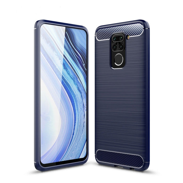 Para XiaomiRedmi Note9 Funda de TPU de fibra de carbono con textura cepillada, For Redmi Note 9