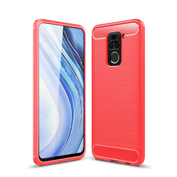 Para XiaomiRedmi Note9 Funda de TPU de fibra de carbono con textura cepillada, For Redmi Note 9