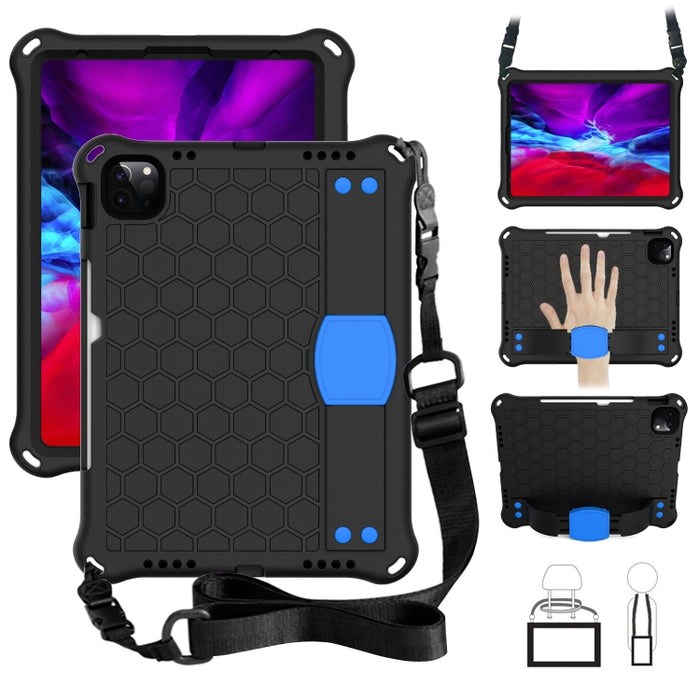 Diseño de nido de abeja EVA + PC Cáscara protectora plana anticaída de cuatro esquinas con correas, For iPad Pro 11 2020