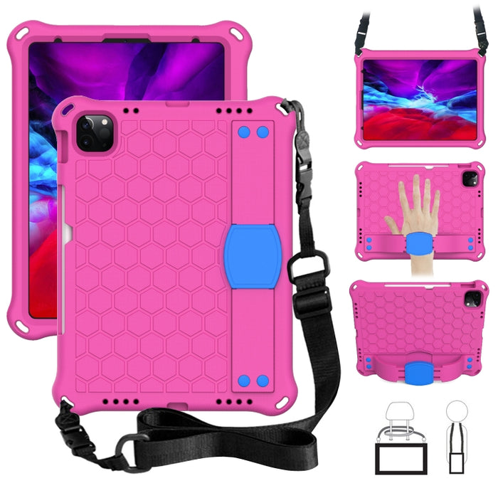 Diseño de nido de abeja EVA + PC Cáscara protectora plana anticaída de cuatro esquinas con correas, For iPad Pro 11 2020