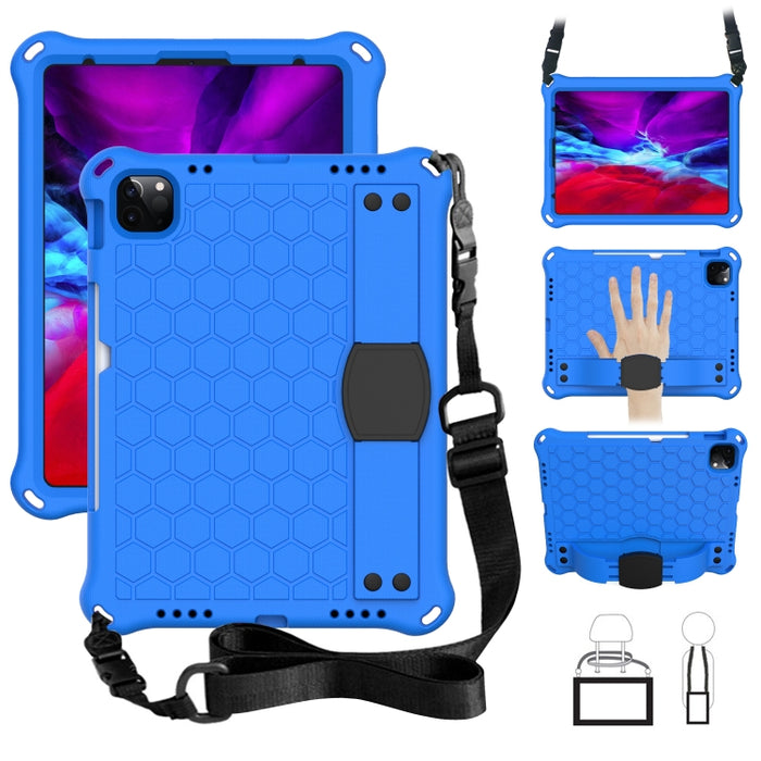 Diseño de nido de abeja EVA + PC Cáscara protectora plana anticaída de cuatro esquinas con correas, For iPad Pro 11 2020