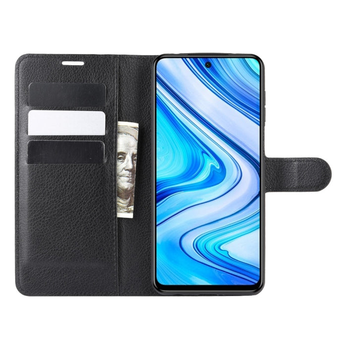 Para Xiaomi Redmi Note 9 Pro/Note 9S/Note 9 Pro Max Litchi Texture Funda protectora con tapa horizontal con soporte, ranuras para tarjetas y billetera, For Redmi Note 9 Pro