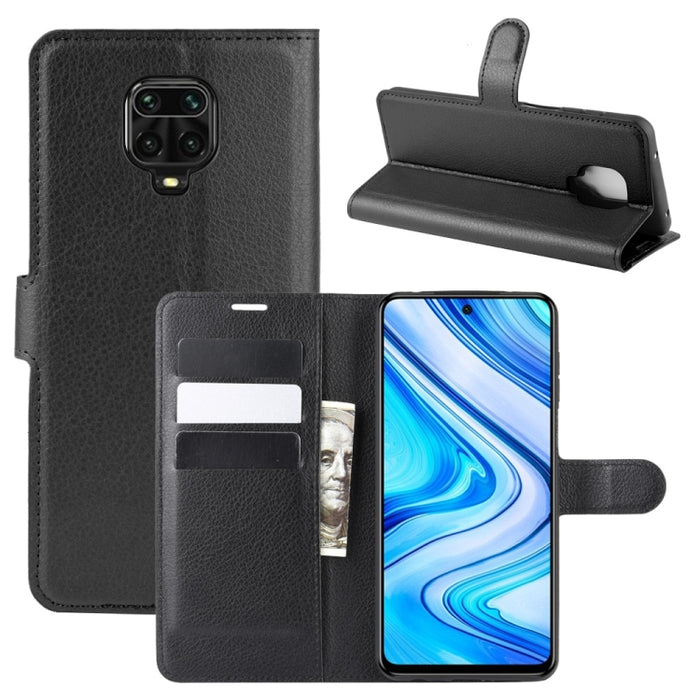 Para Xiaomi Redmi Note 9 Pro/Note 9S/Note 9 Pro Max Litchi Texture Funda protectora con tapa horizontal con soporte, ranuras para tarjetas y billetera, For Redmi Note 9 Pro