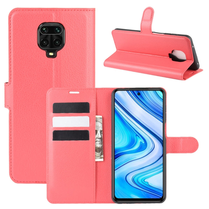 Para Xiaomi Redmi Note 9 Pro/Note 9S/Note 9 Pro Max Litchi Texture Funda protectora con tapa horizontal con soporte, ranuras para tarjetas y billetera, For Redmi Note 9 Pro