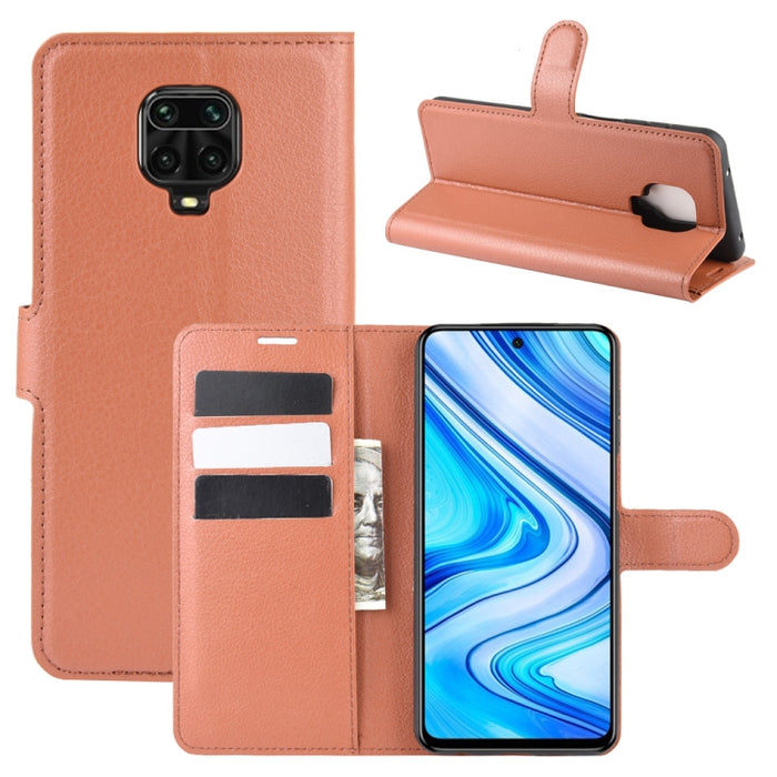 Para Xiaomi Redmi Note 9 Pro/Note 9S/Note 9 Pro Max Litchi Texture Funda protectora con tapa horizontal con soporte, ranuras para tarjetas y billetera, For Redmi Note 9 Pro