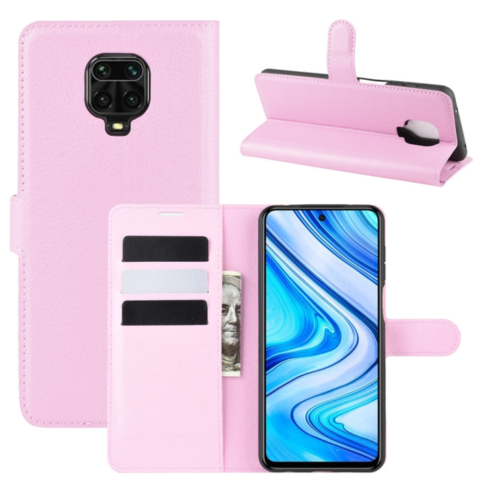 Para Xiaomi Redmi Note 9 Pro/Note 9S/Note 9 Pro Max Litchi Texture Funda protectora con tapa horizontal con soporte, ranuras para tarjetas y billetera, For Redmi Note 9 Pro