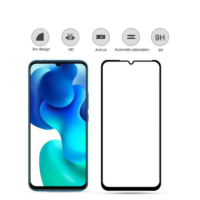Para Xiaomi Mi 10 Lite mocolo 0.33mm 9H 3D Película de vidrio templado de pantalla completa curvada con pegamento completo, For Xiaomi Mi 10 Lite