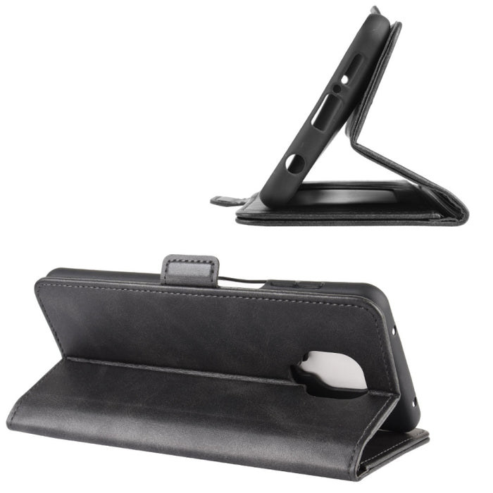 Para Xiaomi Redmi Note 9 Pro Funda de cuero con tapa horizontal con hebilla magnética de doble cara con soporte, ranuras para tarjetas y billetera