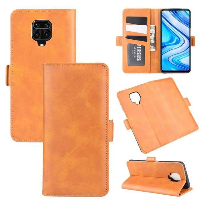 Para Xiaomi Redmi Note 9 Pro Funda de cuero con tapa horizontal con hebilla magnética de doble cara con soporte, ranuras para tarjetas y billetera