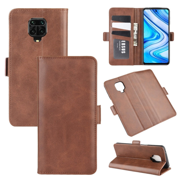 Para Xiaomi Redmi Note 9 Pro Funda de cuero con tapa horizontal con hebilla magnética de doble cara con soporte, ranuras para tarjetas y billetera