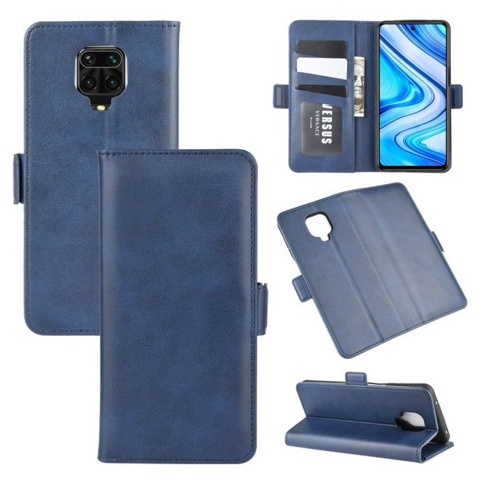 Para Xiaomi Redmi Note 9 Pro Funda de cuero con tapa horizontal con hebilla magnética de doble cara con soporte, ranuras para tarjetas y billetera