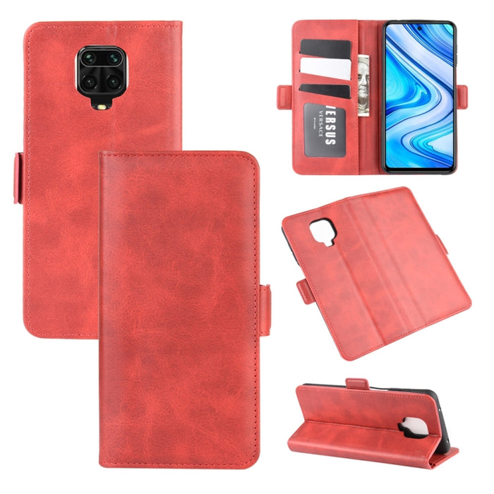 Para Xiaomi Redmi Note 9 Pro Funda de cuero con tapa horizontal con hebilla magnética de doble cara con soporte, ranuras para tarjetas y billetera