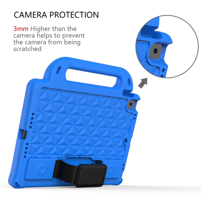 Funda protectora plana a prueba de caídas para niños de EVA con diseño de espalda de diamante con correa, For iPad 10.2 2021 / 2020 / 2019/ Pro 10.5