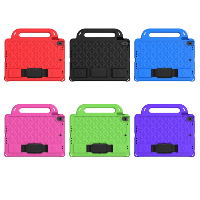 Funda protectora plana a prueba de caídas para niños de EVA con diseño de espalda de diamante con correa, For iPad 10.2 2021 / 2020 / 2019/ Pro 10.5