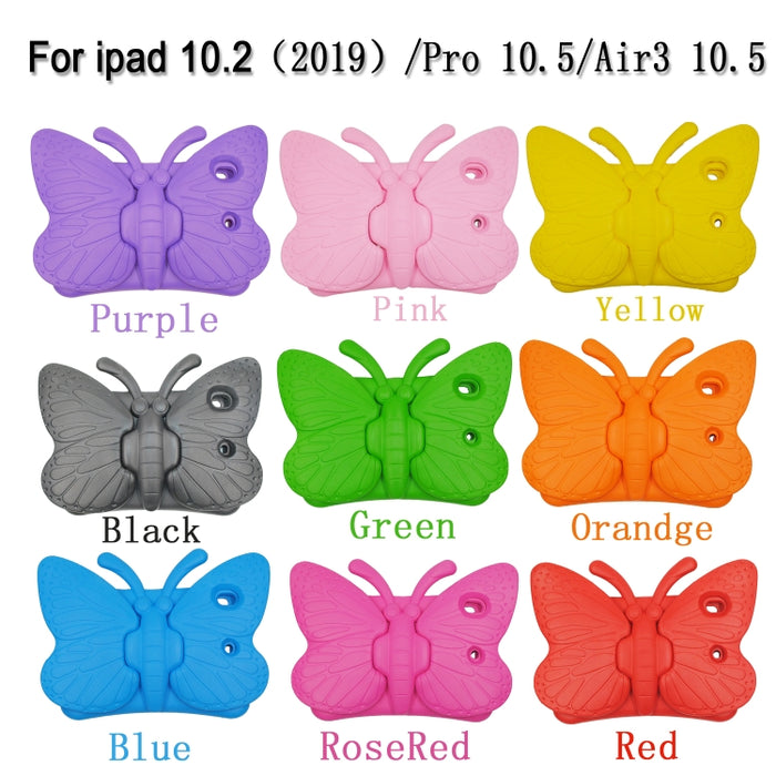 Cubierta protectora plana a prueba de caídas para niños de EVA con soporte de mariposa, For iPad 10.2 2021 / 2020 / 2019/10.5