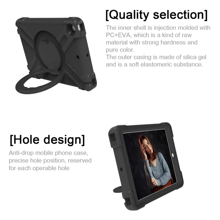 Para iPad 10.2 PC + Estuche combinado de silicona a prueba de golpes con soporte giratorio de 360 grados y manija, For iPad 10.2
