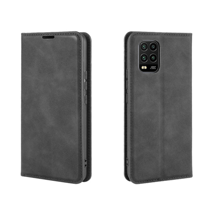 Para Xiaomi Mi Note 10 Lite 5g Funda de cuero de succión magnética de negocios de piel retro con soporte y ranuras para tarjetas y billetera, For Xiaomi Mi 10 Lite 5G