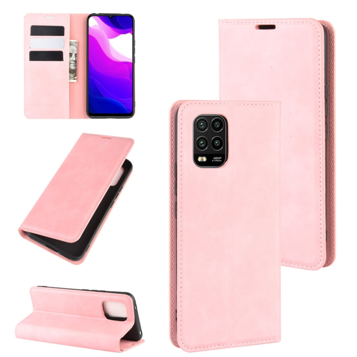 Para Xiaomi Mi Note 10 Lite 5g Funda de cuero de succión magnética de negocios de piel retro con soporte y ranuras para tarjetas y billetera, For Xiaomi Mi 10 Lite 5G