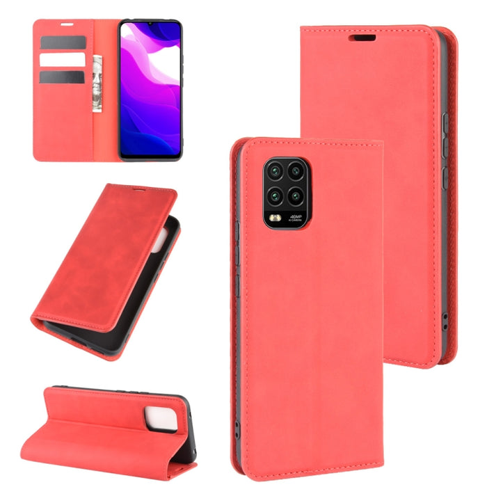 Para Xiaomi Mi Note 10 Lite 5g Funda de cuero de succión magnética de negocios de piel retro con soporte y ranuras para tarjetas y billetera, For Xiaomi Mi 10 Lite 5G