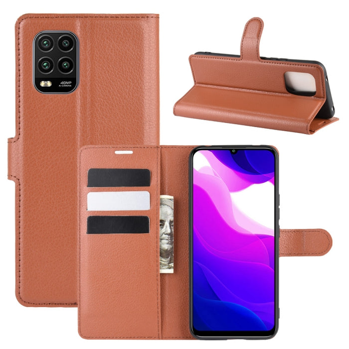 Para Xiaomi Mi Note 10 Lite Litchi Texture Funda protectora con tapa horizontal con soporte y ranuras para tarjetas y billetera, For Xiaomi Mi 10 Lite, For Xiaomi Mi  10 Lite