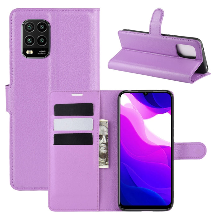 Para Xiaomi Mi Note 10 Lite Litchi Texture Funda protectora con tapa horizontal con soporte y ranuras para tarjetas y billetera, For Xiaomi Mi 10 Lite, For Xiaomi Mi  10 Lite
