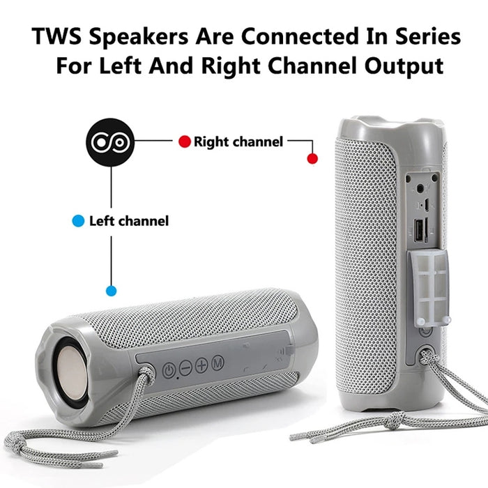 T&G TG191 20W Altavoz Bluetooth a prueba de agua Estéreo Subwoofer de doble diafragma Audio portátil Radio FM