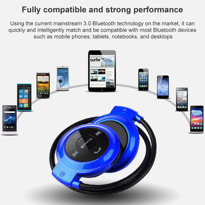 NVAHVA Reproductor de MP3 Auriculares Bluetooth, Auriculares deportivos inalámbricos Reproductor de MP3 con Radio FM, Auriculares estéreo Tarjeta TF MP3 máx. a 32 GB