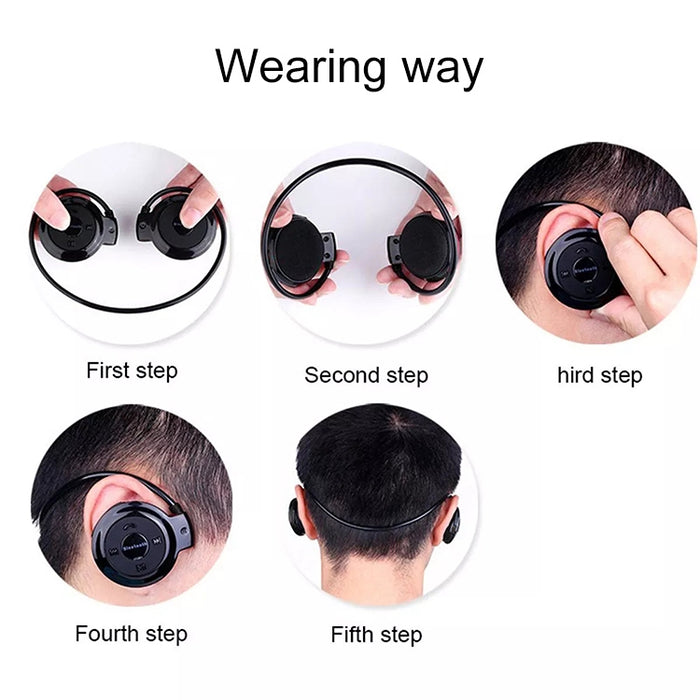 NVAHVA Reproductor de MP3 Auriculares Bluetooth, Auriculares deportivos inalámbricos Reproductor de MP3 con Radio FM, Auriculares estéreo Tarjeta TF MP3 máx. a 32 GB
