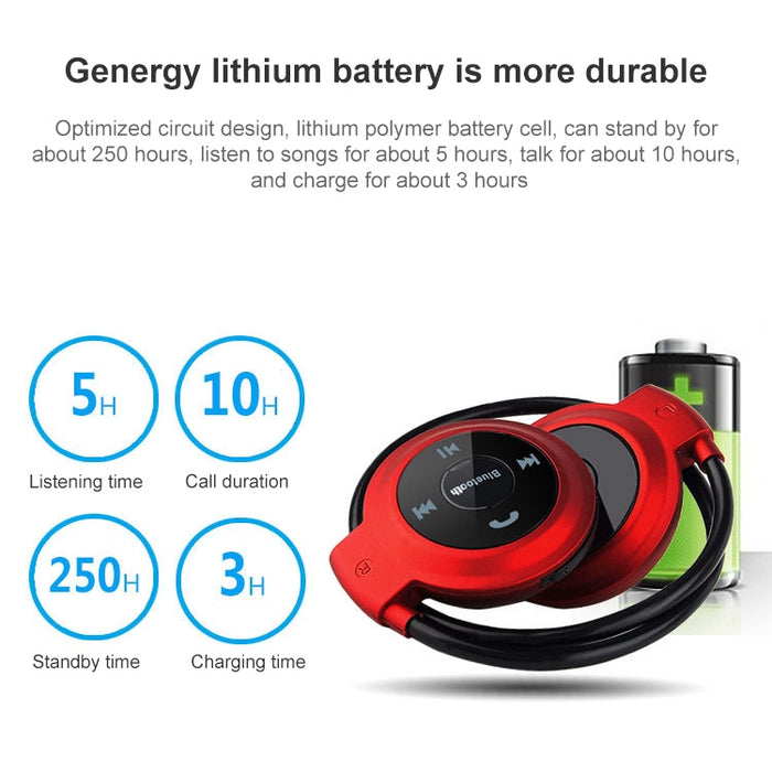 NVAHVA Reproductor de MP3 Auriculares Bluetooth, Auriculares deportivos inalámbricos Reproductor de MP3 con Radio FM, Auriculares estéreo Tarjeta TF MP3 máx. a 32 GB