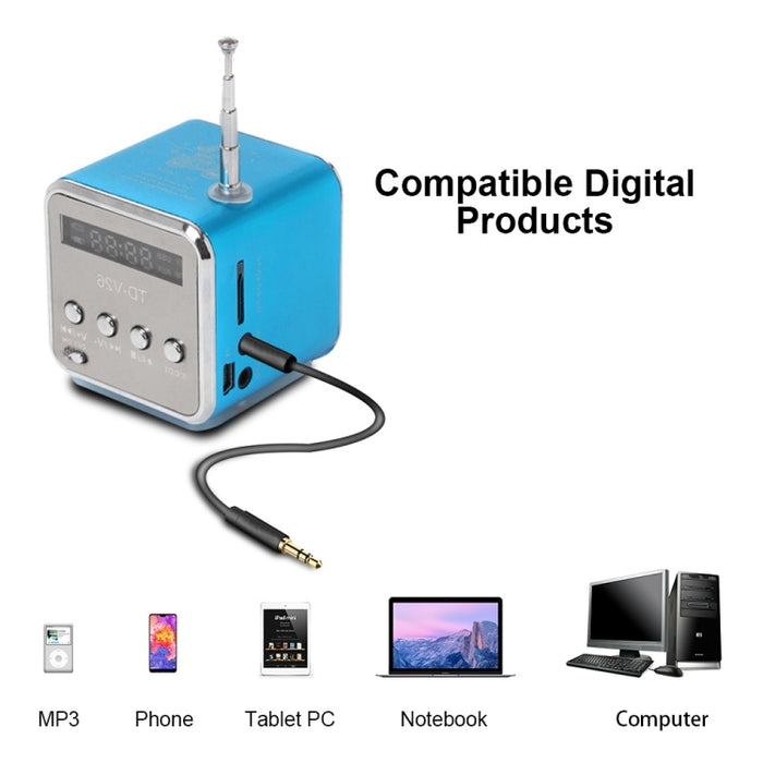 Altavoces portátiles con FM, Mini Radio multifunción, USB, altavoces para ordenador portátil, TV, teléfono, compatible con tarjeta SD/TF, reproductor de música Mp3