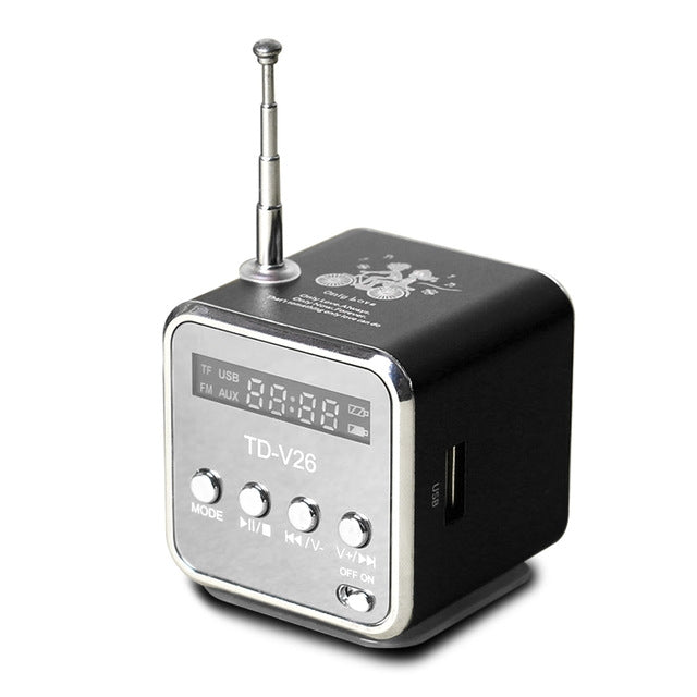Altavoces portátiles con FM, Mini Radio multifunción, USB, altavoces para ordenador portátil, TV, teléfono, compatible con tarjeta SD/TF, reproductor de música Mp3