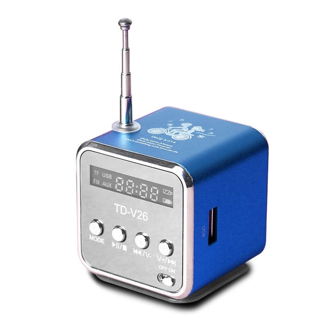 Altavoces portátiles con FM, Mini Radio multifunción, USB, altavoces para ordenador portátil, TV, teléfono, compatible con tarjeta SD/TF, reproductor de música Mp3