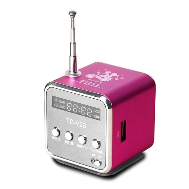 Altavoces portátiles con FM, Mini Radio multifunción, USB, altavoces para ordenador portátil, TV, teléfono, compatible con tarjeta SD/TF, reproductor de música Mp3