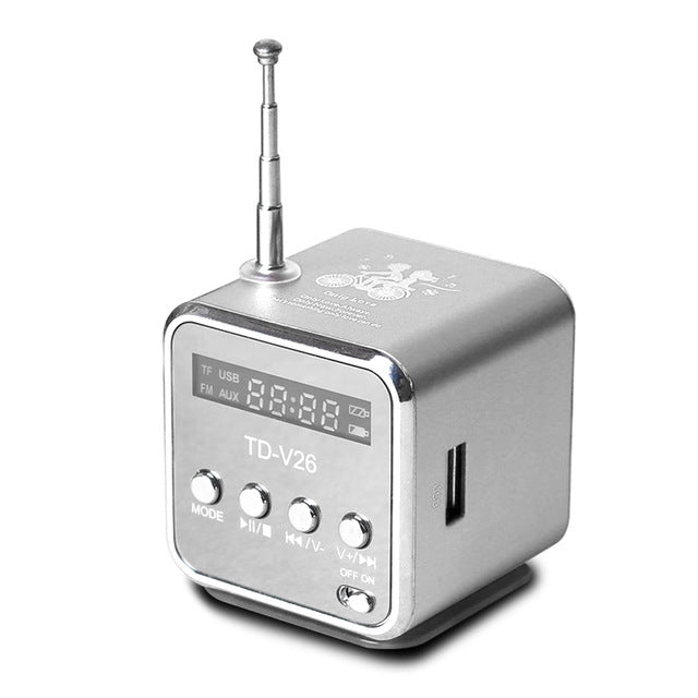 Altavoces portátiles con FM, Mini Radio multifunción, USB, altavoces para ordenador portátil, TV, teléfono, compatible con tarjeta SD/TF, reproductor de música Mp3