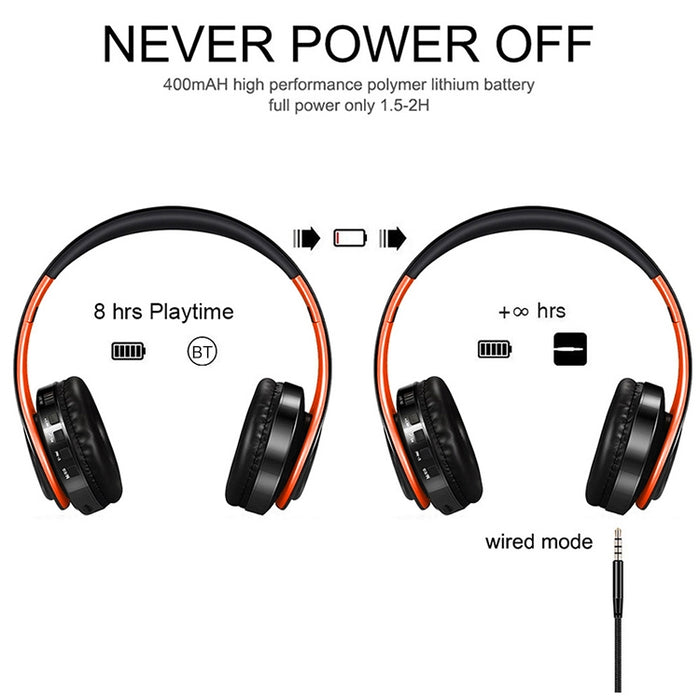 Tourya B7 Auriculares inalámbricos Bluetooth Auriculares plegables Auriculares ajustables con micrófono