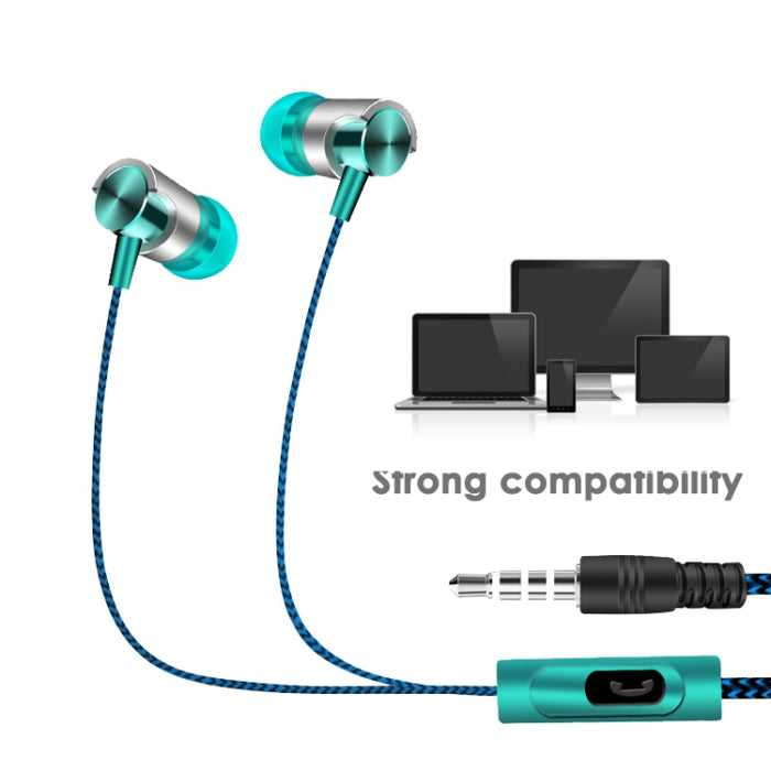 Auriculares con cable de metal, auriculares con sonido súper bajo, auriculares deportivos intrauditivos con micrófono para Xiaomi, Samsung, Huawei