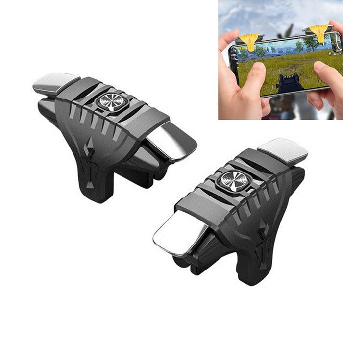 2 pares F01 Eje mecánico de galvanoplastia Botón bidireccional Mango de juego de disparo auxiliar para teléfonos móviles con un grosor de 6,1-12,0 mm