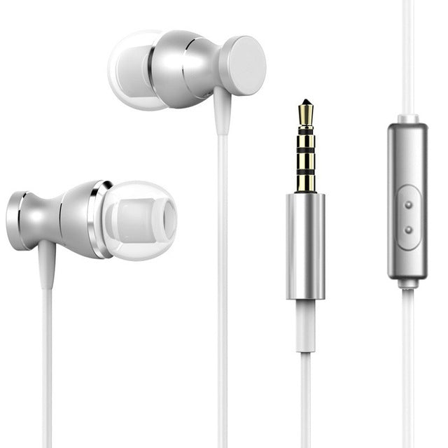 Auriculares deportivos con conector Jack de 3,5mm, estéreo a prueba de sudor, potentes imanes de música, auriculares con micrófono para iPhone Samsung