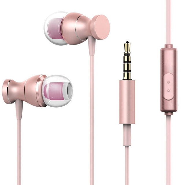 Auriculares deportivos con conector Jack de 3,5mm, estéreo a prueba de sudor, potentes imanes de música, auriculares con micrófono para iPhone Samsung