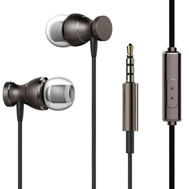 Auriculares deportivos con conector Jack de 3,5mm, estéreo a prueba de sudor, potentes imanes de música, auriculares con micrófono para iPhone Samsung