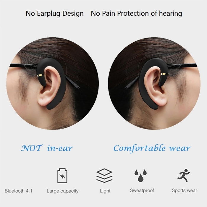 ET-auriculares inalámbricos con Bluetooth, cascos manos libres con gancho para la oreja, resistentes al agua, con reducción de ruido y micrófono para Android y IPhone