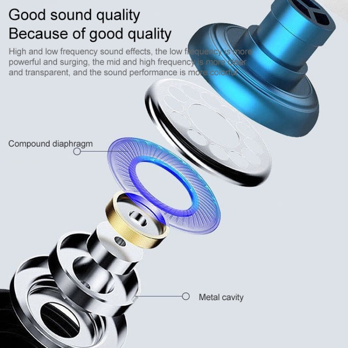 Auriculares con cable de 3,5 mm, auriculares con sonido estéreo, auriculares bajos de metal con micrófono para teléfono inteligente